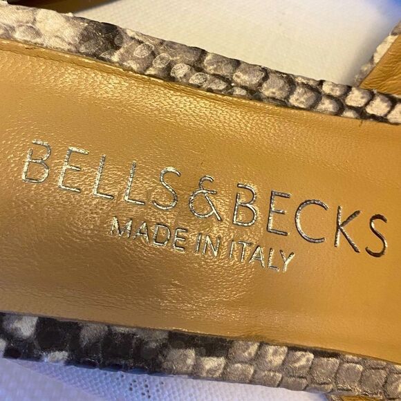 Bells & Becks snake skin leather slide on loafers made in Italy size 36 or 5.5 - Picture 2 of 9